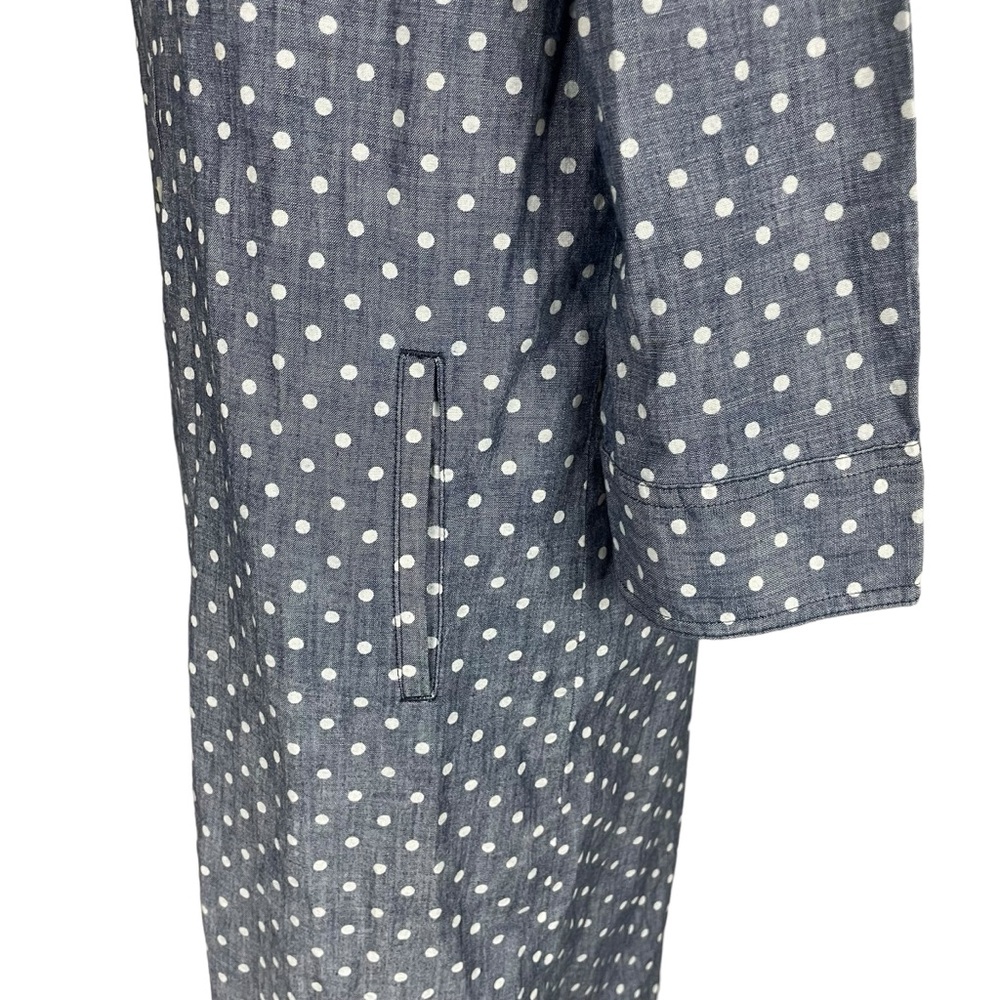 Talbots Polka Dot Chambray Button Down Shirt Dres… - image 7